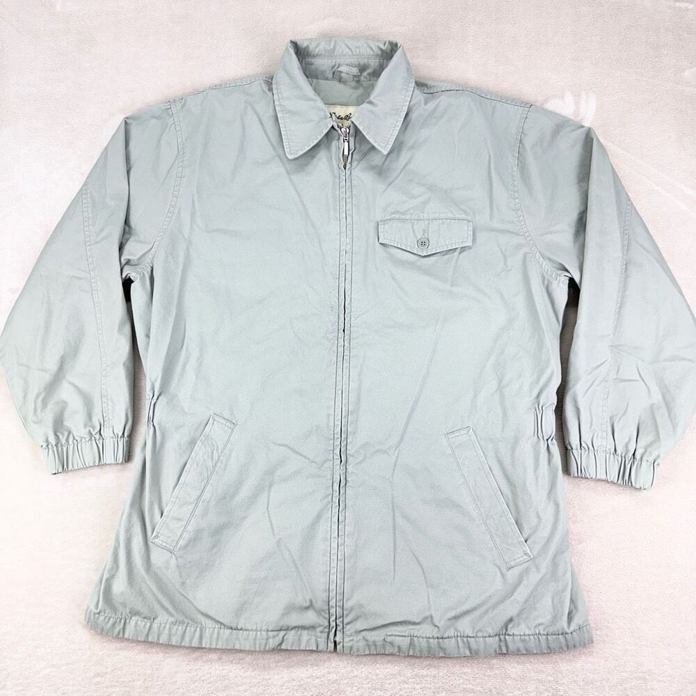 Eddie Bauer Jacket Womens Large Khaki Full Zip Lightweight Travel Hiking Vintage